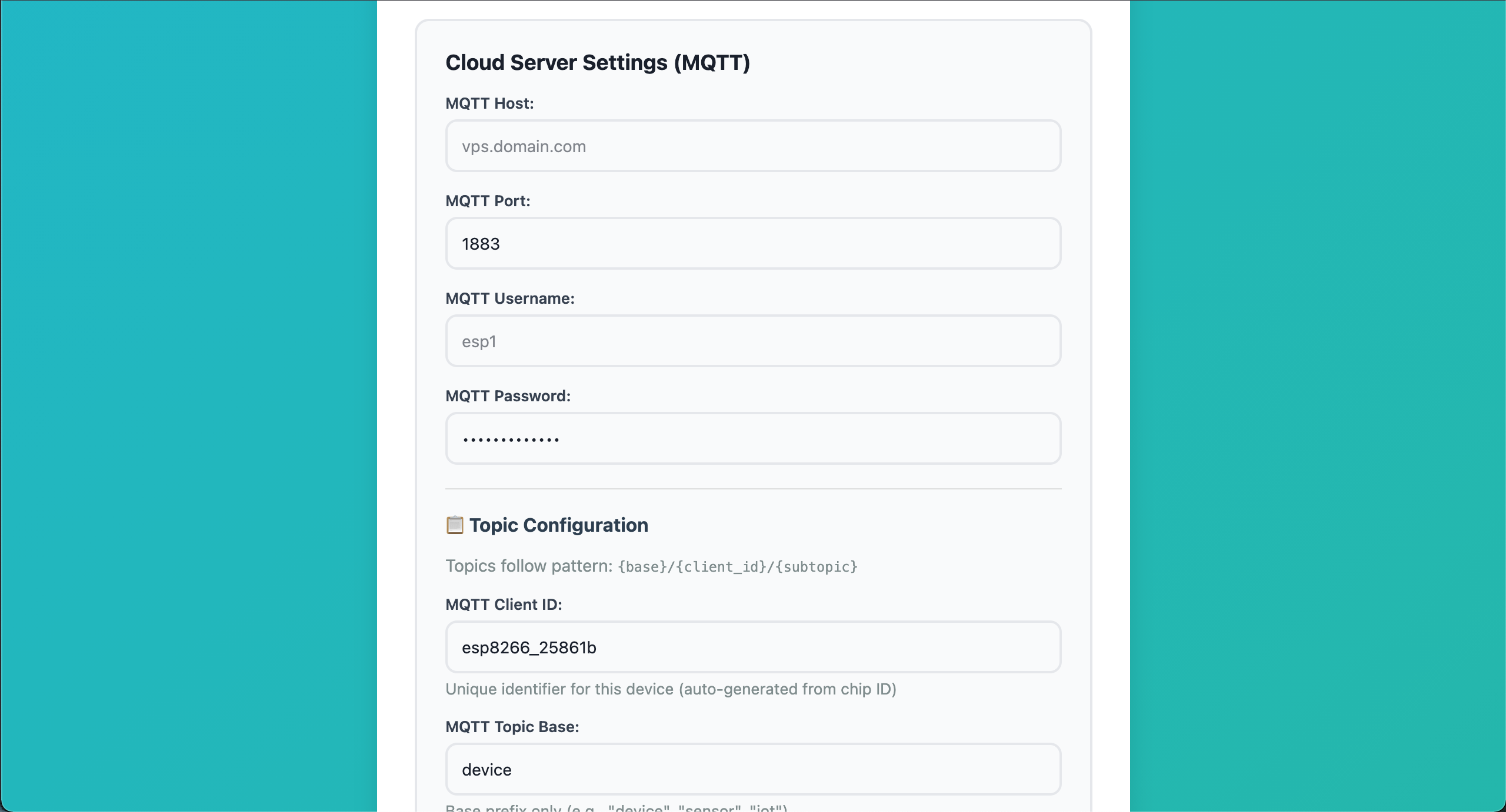 Settings Configuration