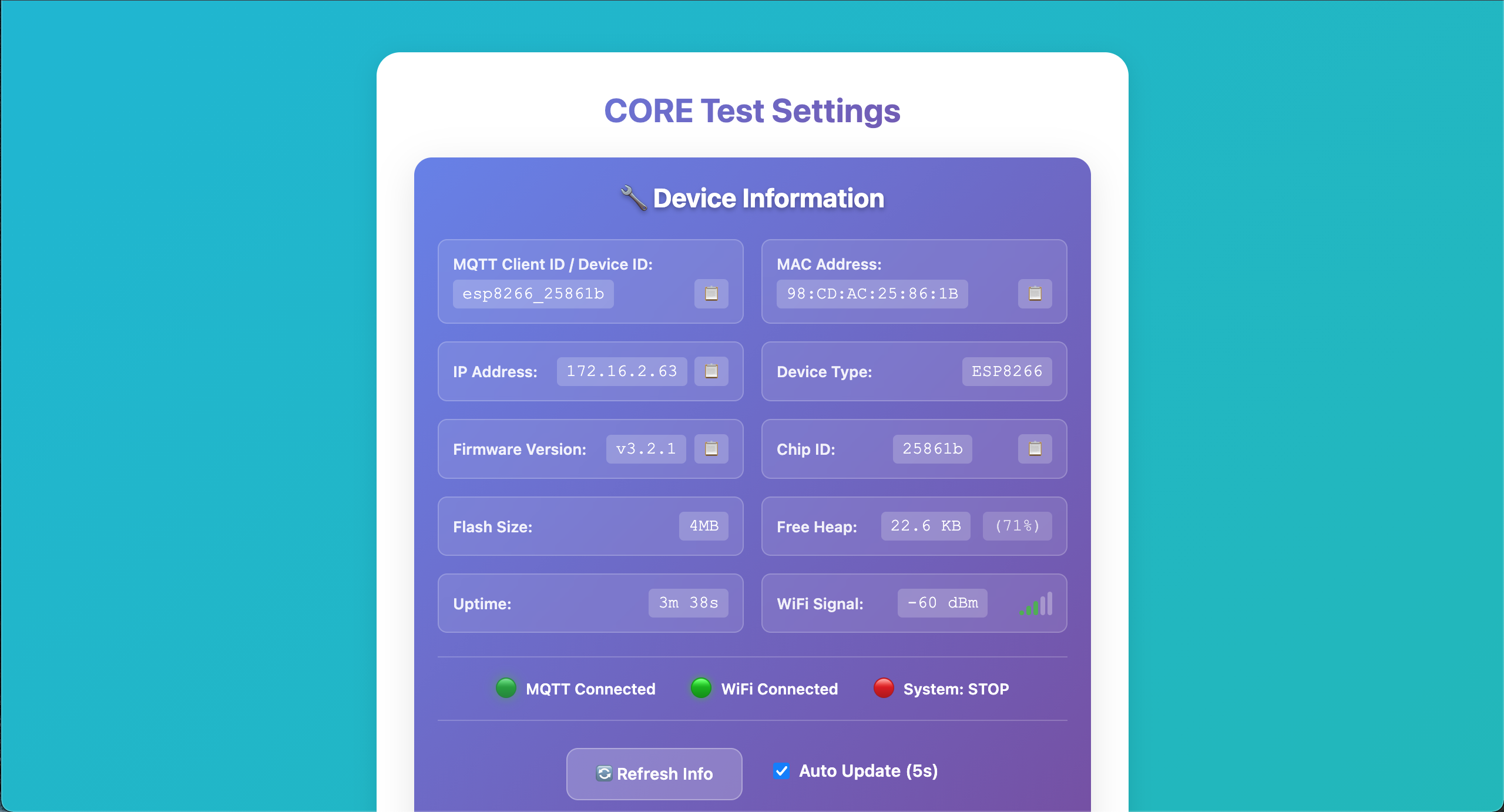 WiFi Configuration Interface