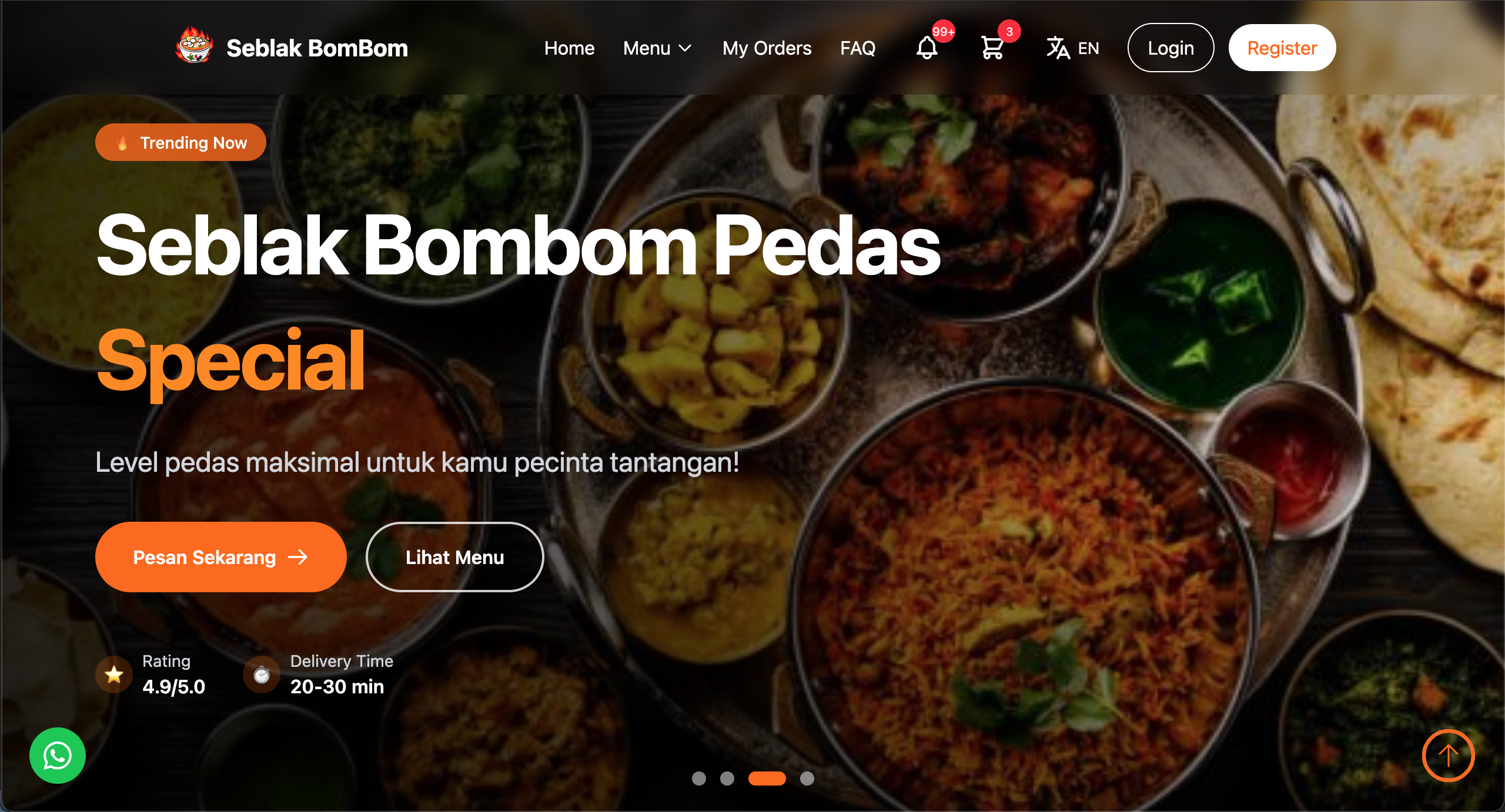 Seblak Bombom - Full-Stack E-Commerce Platform for Food Delivery